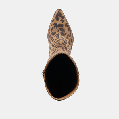 Dolce Vita Aldy Brown Leopard Printed Suede Boots
