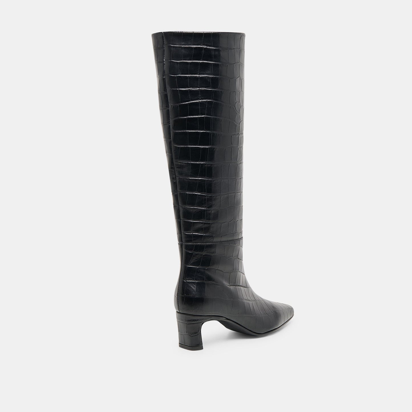 Dolce Vita Trixi Noir Croco Embossed Leather Boots