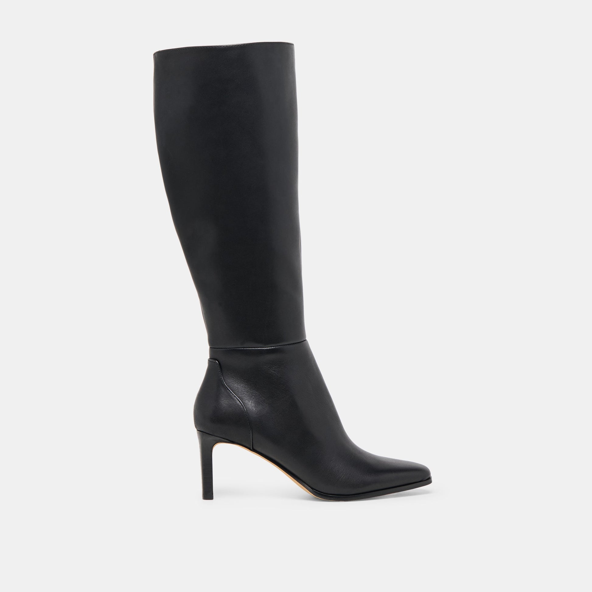 Dolce Vita Emmi Black Leather Wide Calf Boots