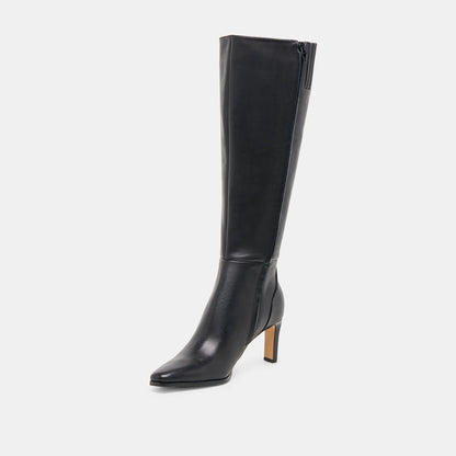 Dolce Vita Emmi Black Leather Wide Calf Boots