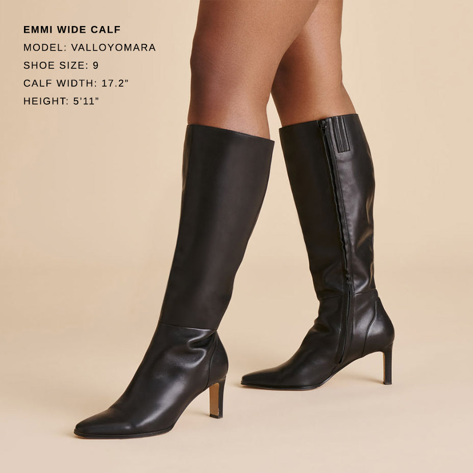 Dolce Vita Emmi Black Leather Wide Calf Boots