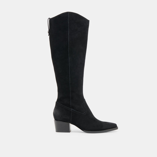 Dolce Vita Virona H2O Waterproof Onyx Suede Wide Calf Boots