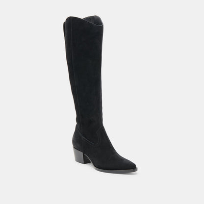 Dolce Vita Virona H2O Waterproof Onyx Suede Wide Calf Boots