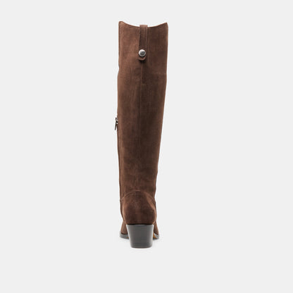 Dolce Vita Virona H2O Waterproof Dk Brown Suede Wide Calf Boots