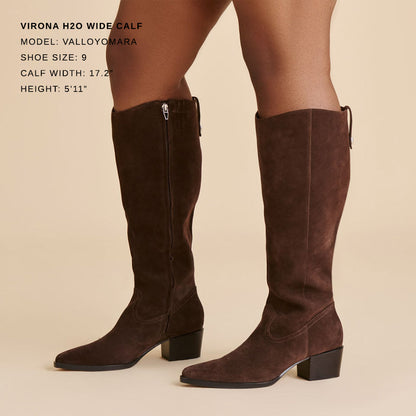 Dolce Vita Virona H2O Waterproof Dk Brown Suede Wide Calf Boots