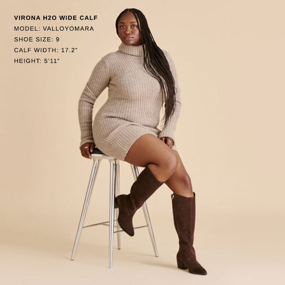 Dolce Vita Virona H2O Waterproof Dk Brown Suede Wide Calf Boots