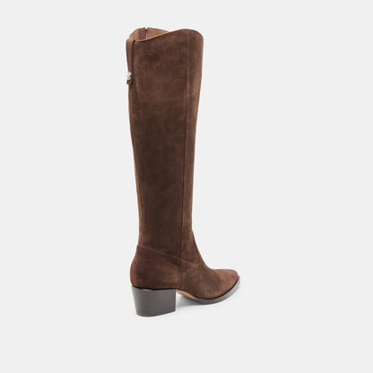 Dolce Vita Virona H2O Waterproof Dk Brown Suede Wide Calf Boots
