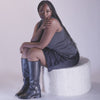 Dolce Vita Kilian H2O Waterproof Black Leather Wide Calf Boots
