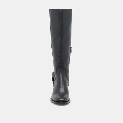 Dolce Vita Kilian H2O Waterproof Black Leather Wide Calf Boots