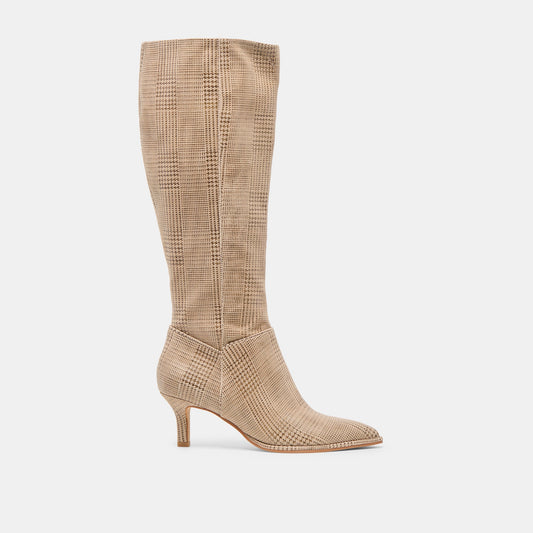 Dolce Vita Aldy Herringbone Printed Suede Boots
