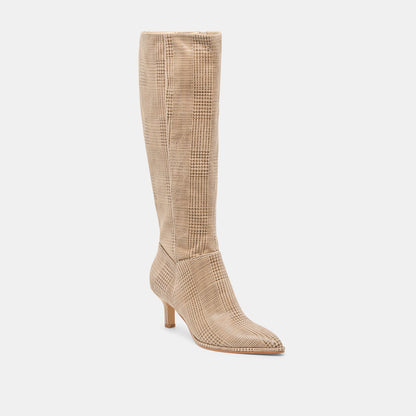 Dolce Vita Aldy Herringbone Printed Suede Boots