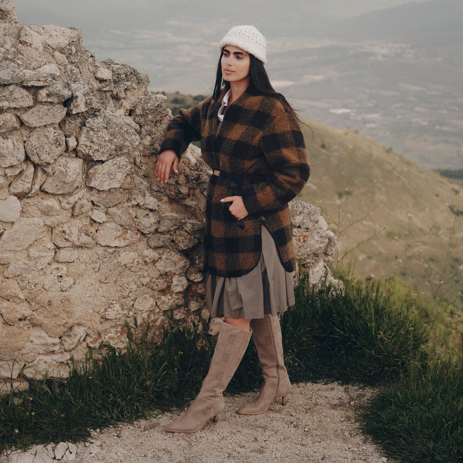 Dolce Vita Aldy Herringbone Printed Suede Boots
