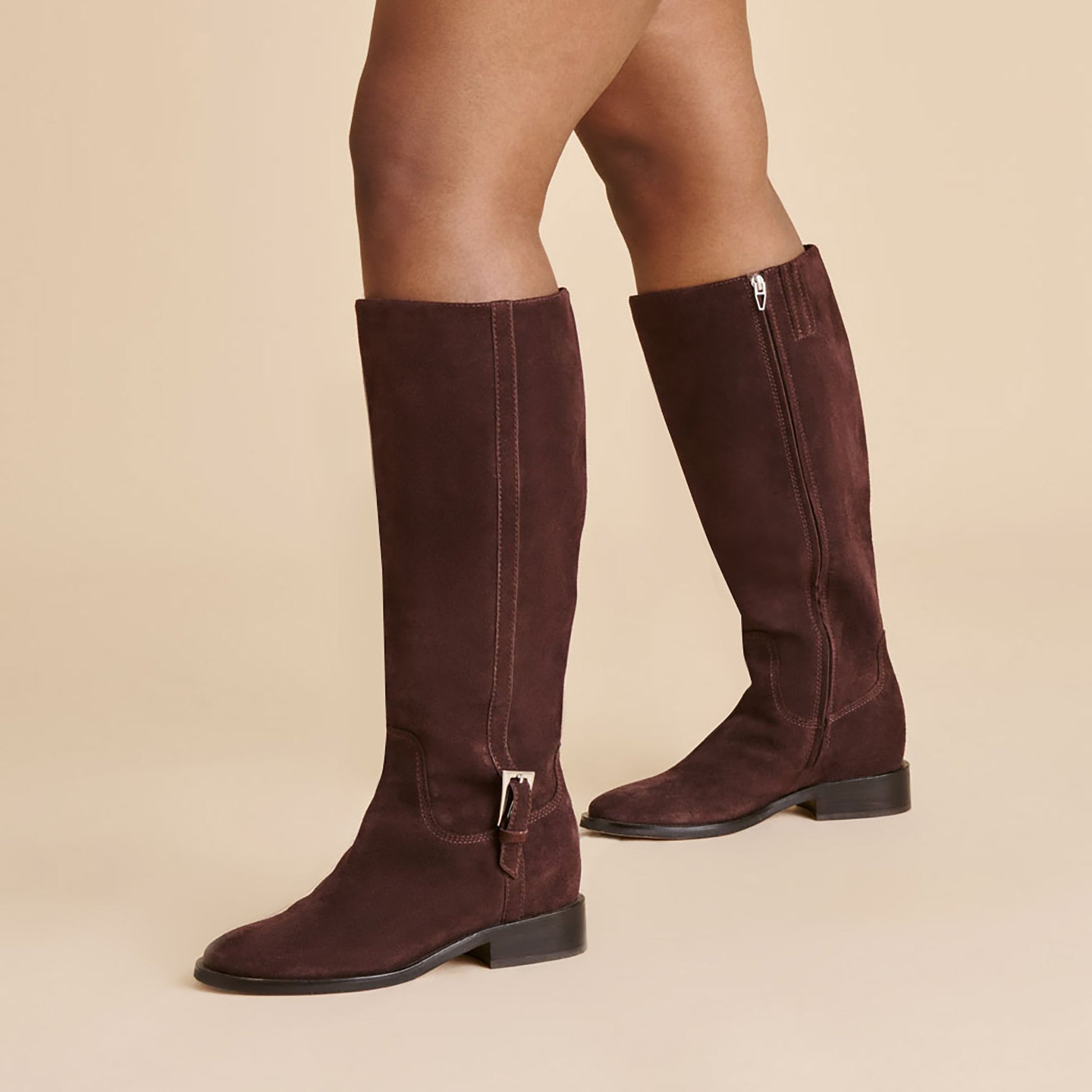 Dolce Vita Kilian H2O Waterproof Mahogany Suede Wide Calf Boots
