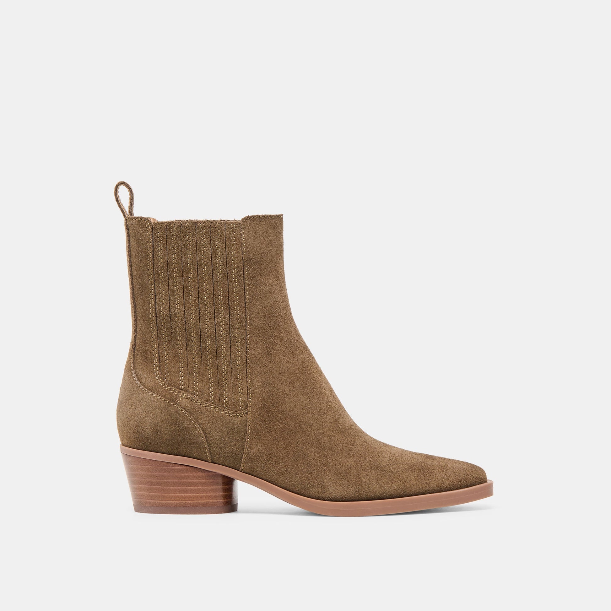 Dolce Vita Faint H2O Waterproof Olive Suede Booties