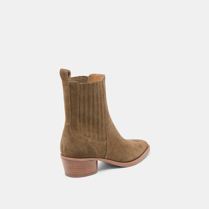 Dolce Vita Faint H2O Waterproof Olive Suede Booties