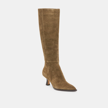 Dolce Vita Auggie Olive Suede Wide Calf Boots