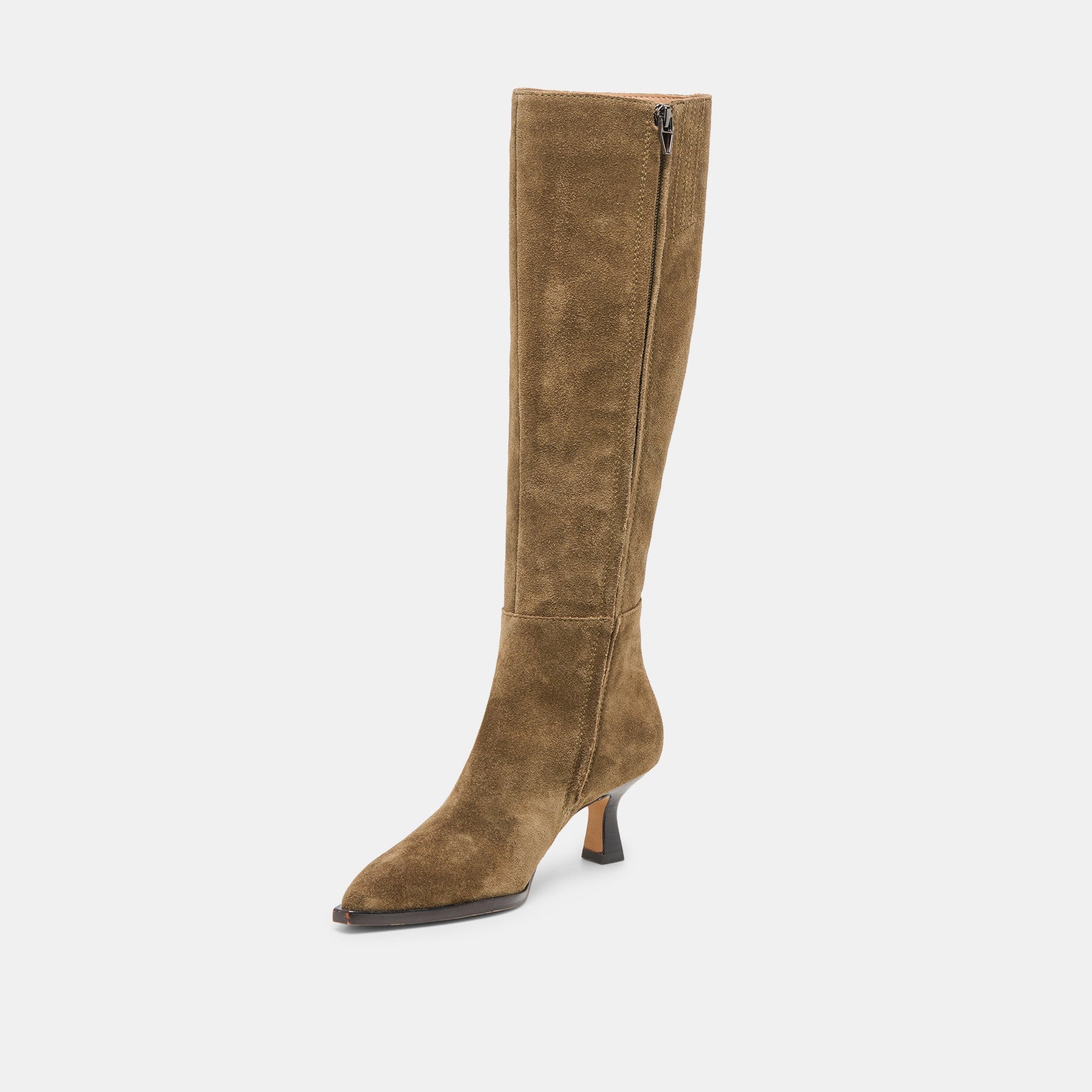 Dolce Vita Auggie Olive Suede Wide Calf Boots