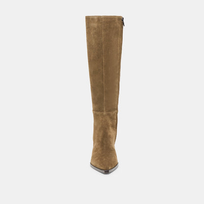 Dolce Vita Auggie Olive Suede Wide Calf Boots