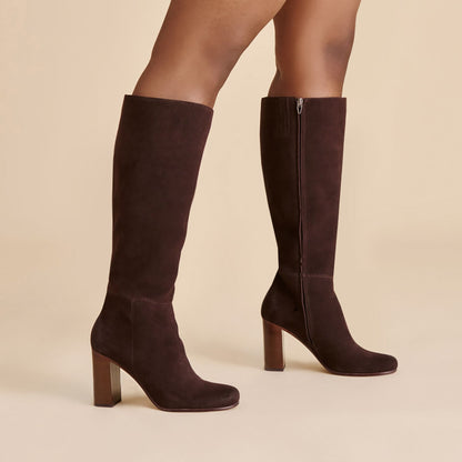 Dolce Vita Hudsin Wide Calf Mahogany Suede Boots