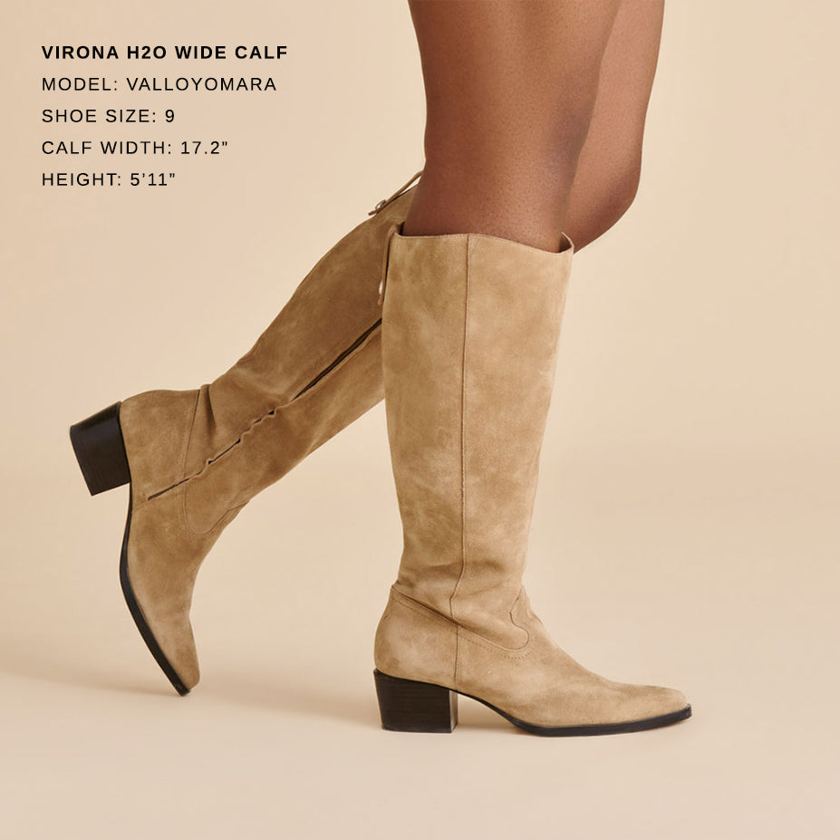 Dolce Vita Virona H2O Waterproof Dk Taupe Suede Wide Calf Boots
