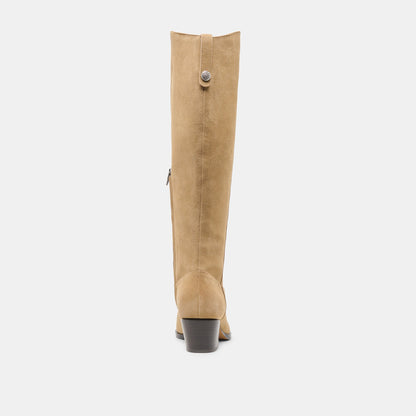 Dolce Vita Virona H2O Waterproof Dk Taupe Suede Extra Wide Calf Boots