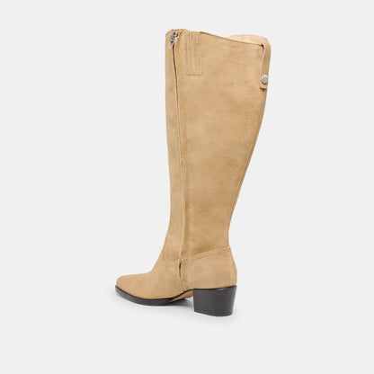 Dolce Vita Virona H2O Waterproof Dk Taupe Suede Extra Wide Calf Boots