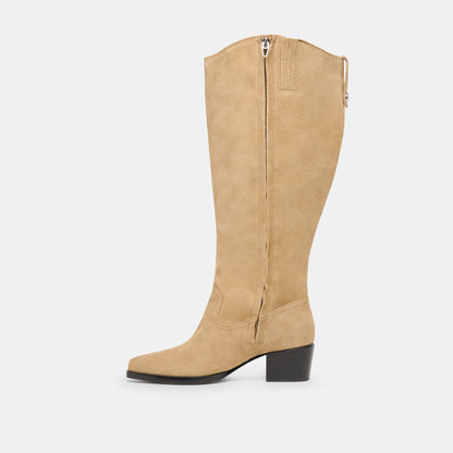 Dolce Vita Virona H2O Waterproof Dk Taupe Suede Extra Wide Calf Boots