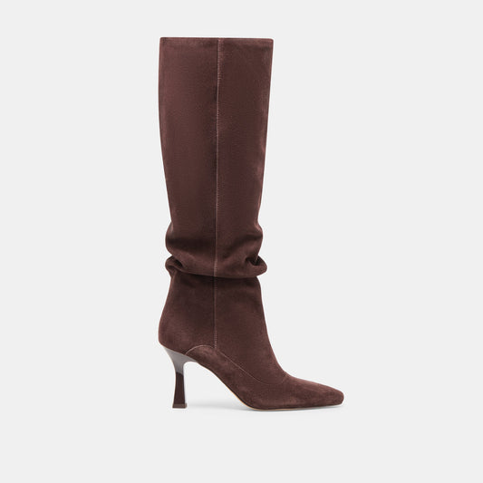 Dolce Vita Lousa Mahogany Suede Wide Calf Boots