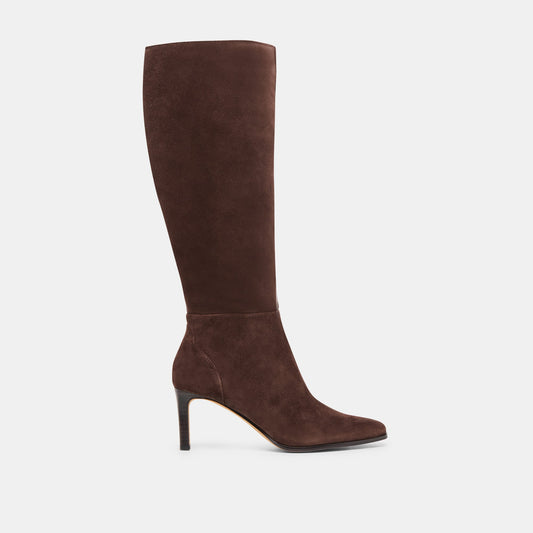 Dolce Vita Emmi Dk Brown Suede Wide Calf Boots