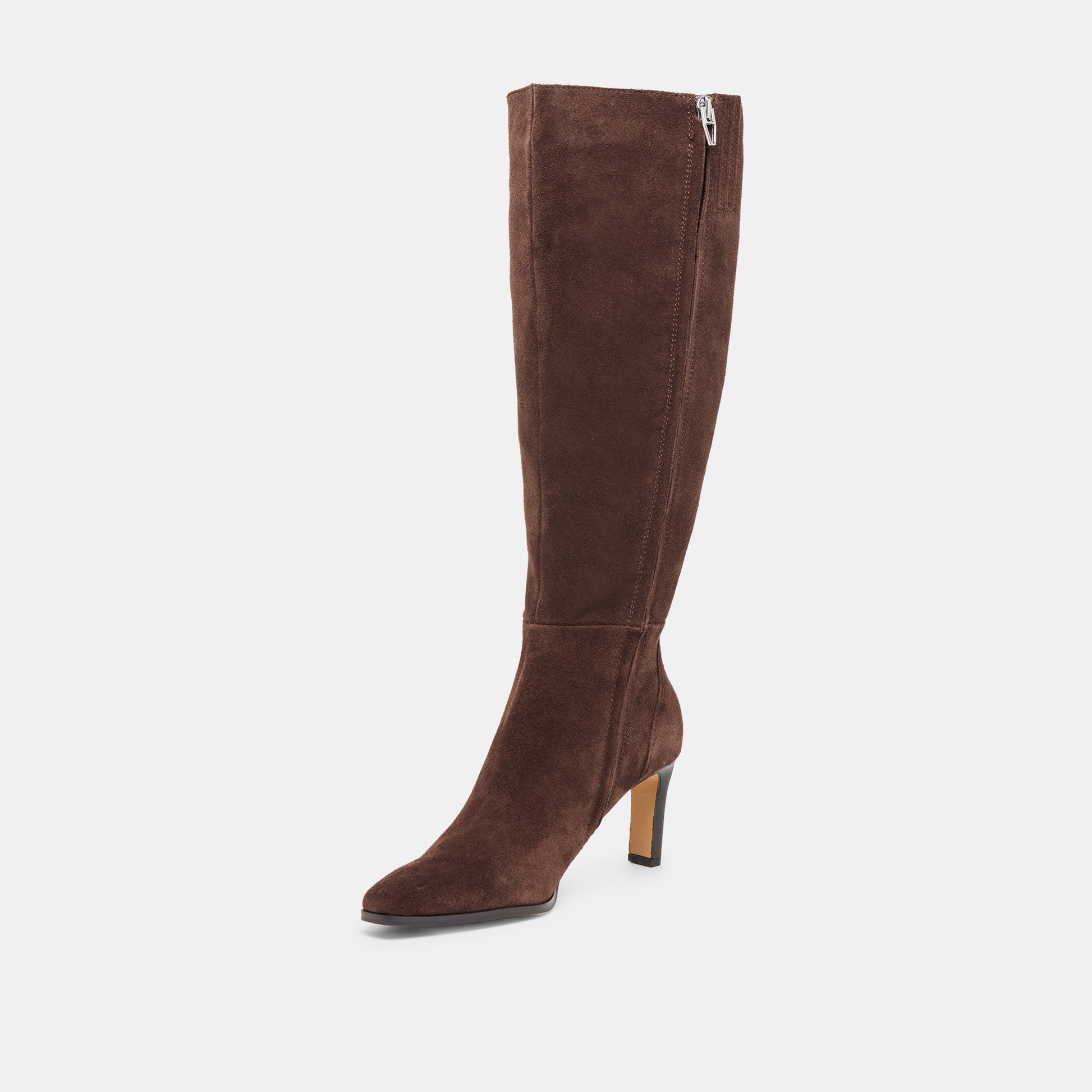 Dolce Vita Emmi Dk Brown Suede Wide Calf Boots