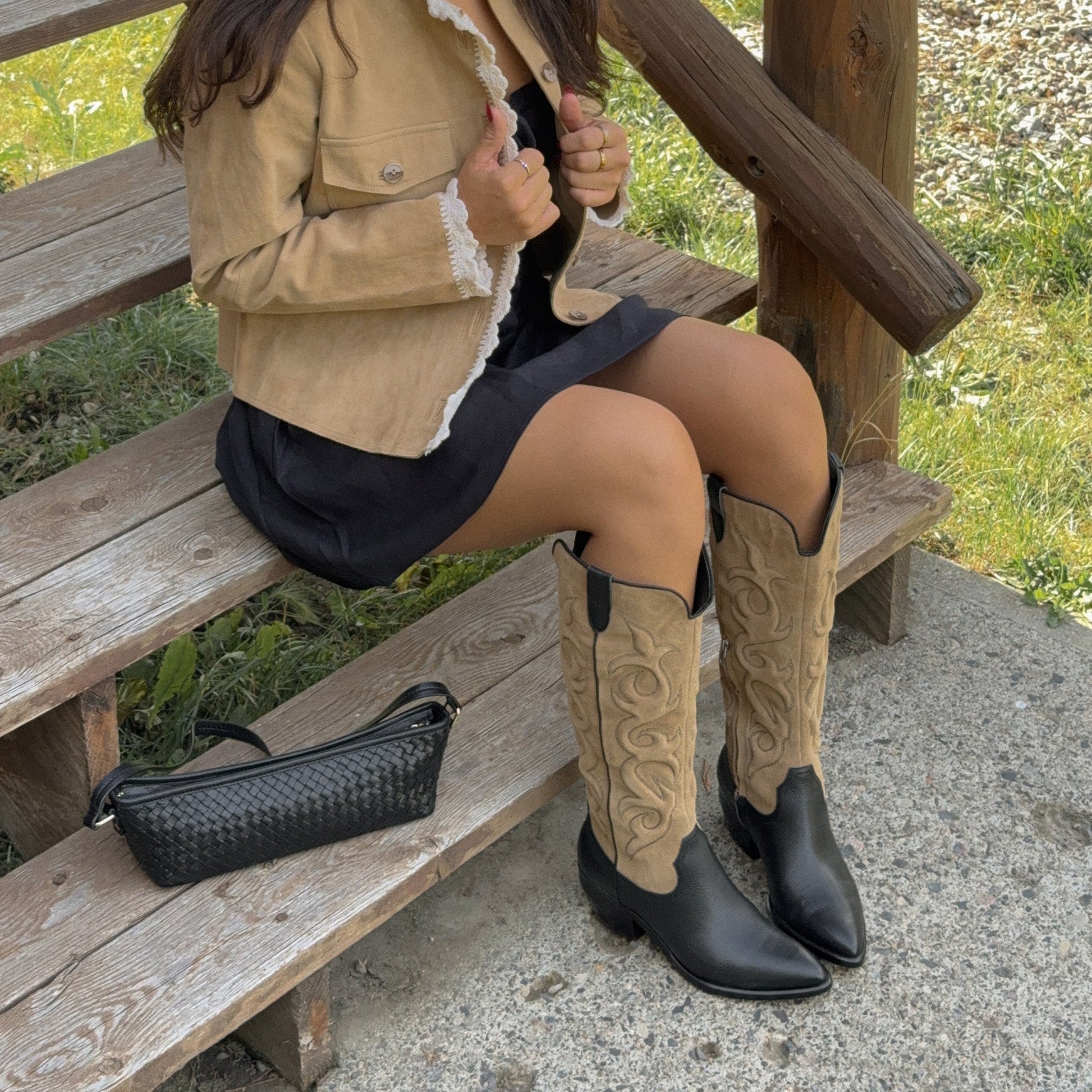 Dolce Vita Mirla Black Multi Leather Boots