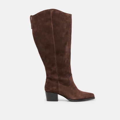 Dolce Vita Virona H2O Waterproof Dk Brown Suede Extra Wide Calf Boots