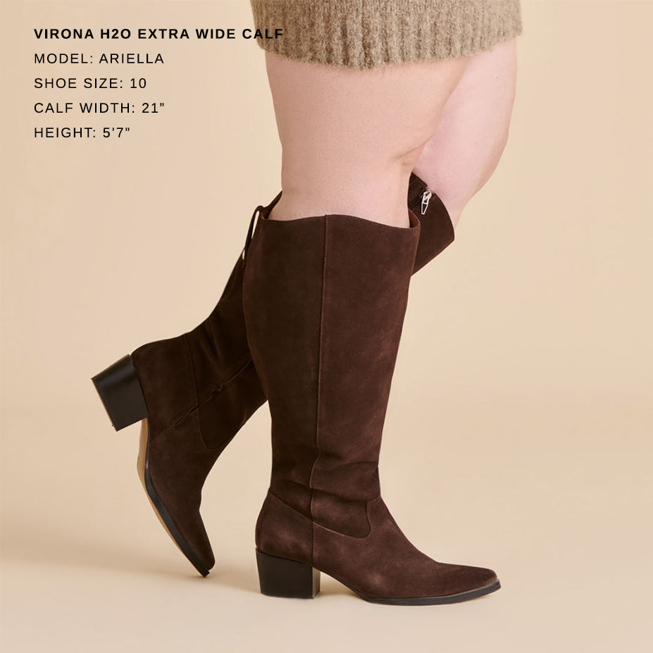 Dolce Vita Virona H2O Waterproof Dk Brown Suede Extra Wide Calf Boots