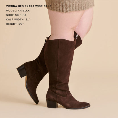 Dolce Vita Virona H2O Waterproof Dk Brown Suede Extra Wide Calf Boots