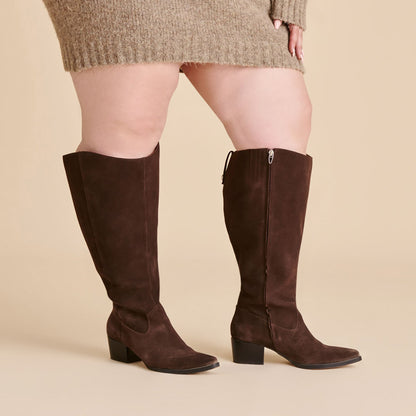 Dolce Vita Virona H2O Waterproof Dk Brown Suede Extra Wide Calf Boots