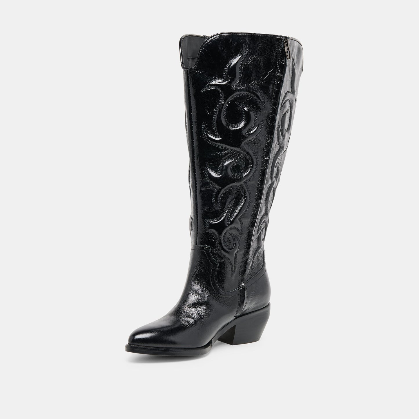 Dolce Vita Mirla Black Leather Extra Wide Calf Boots