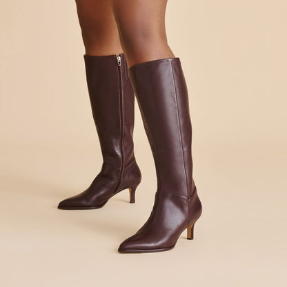 Dolce Vita Aldy Mulberry Leather Wide Calf Boots