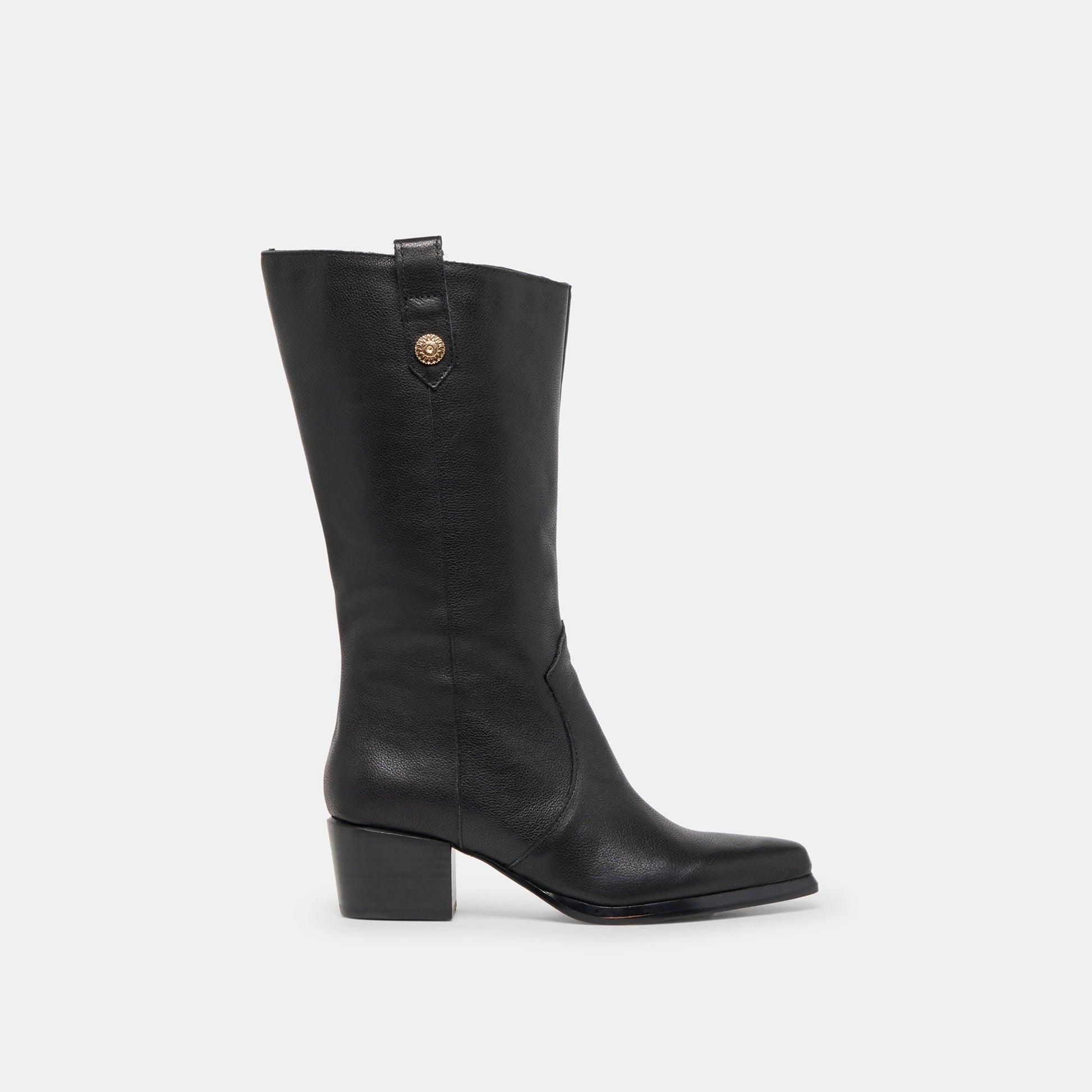 Dolce Vita Vern Black Leather Wide Calf Boots