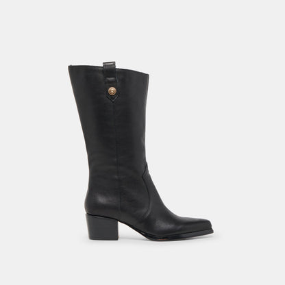 Dolce Vita Vern Black Leather Wide Calf Boots