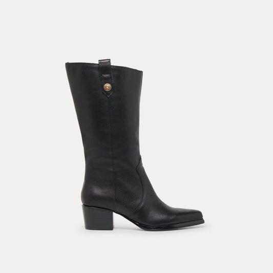 Dolce Vita Vern Black Leather Wide Calf Boots