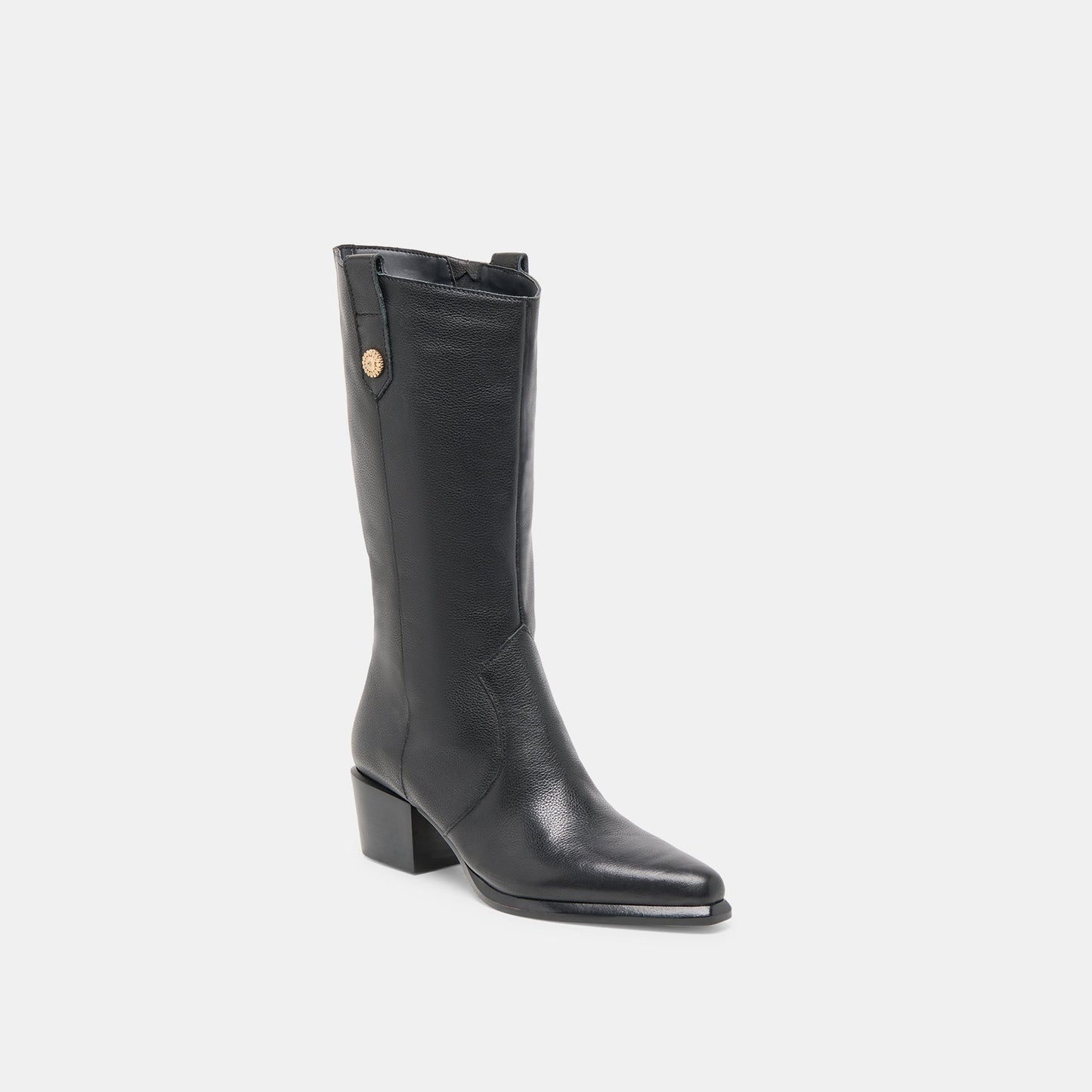 Dolce Vita Vern Black Leather Wide Calf Boots