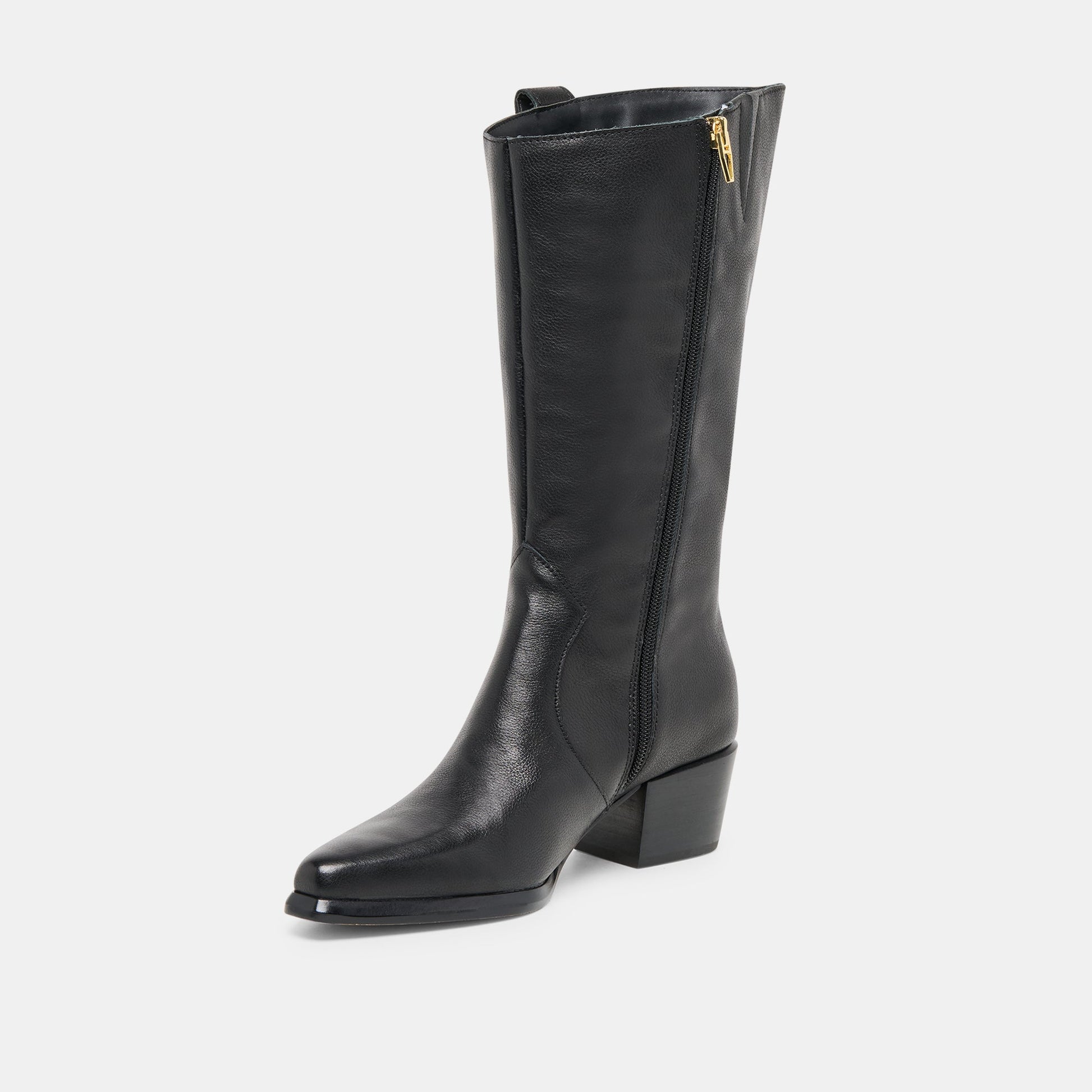Dolce Vita Vern Black Leather Wide Calf Boots