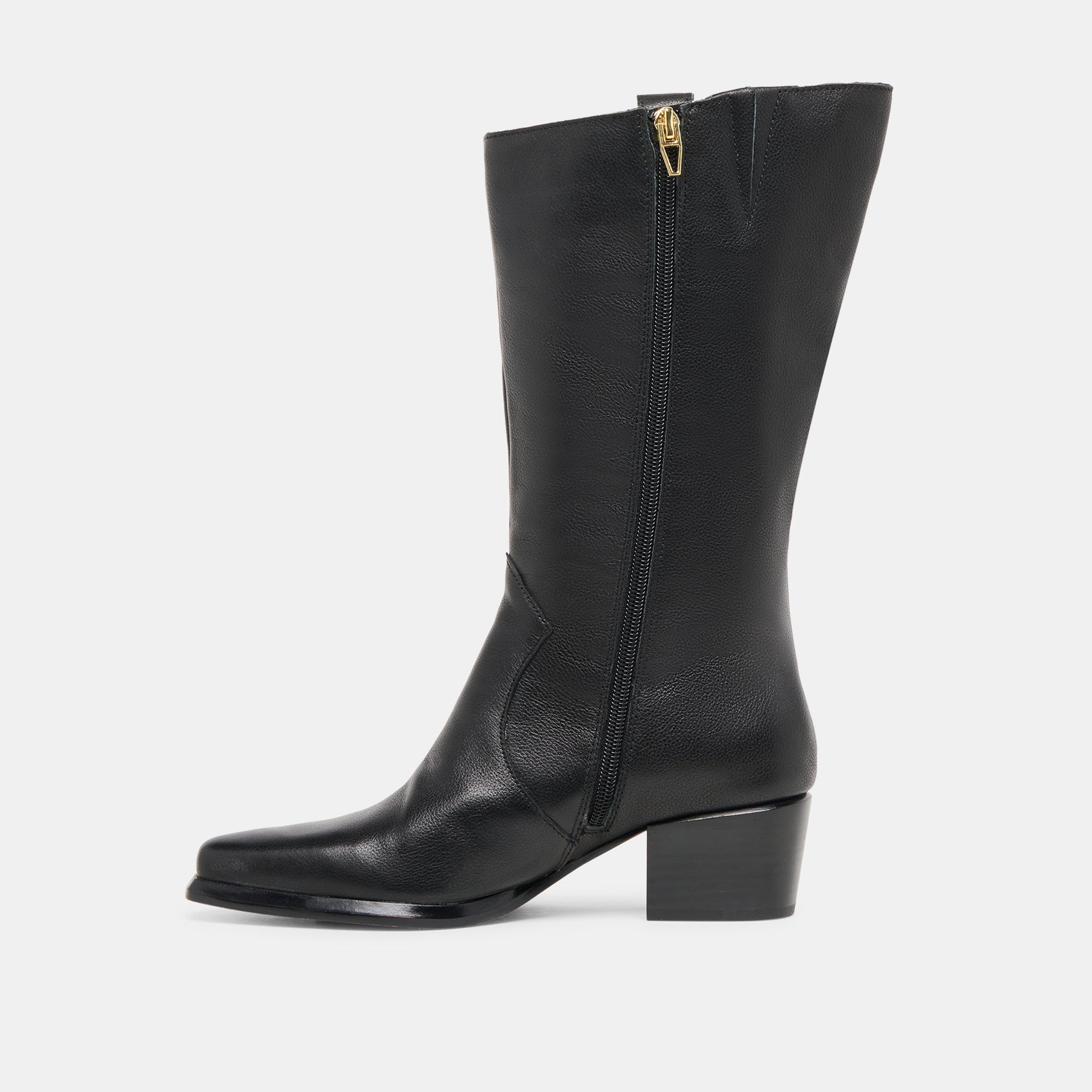 Dolce Vita Vern Black Leather Wide Calf Boots