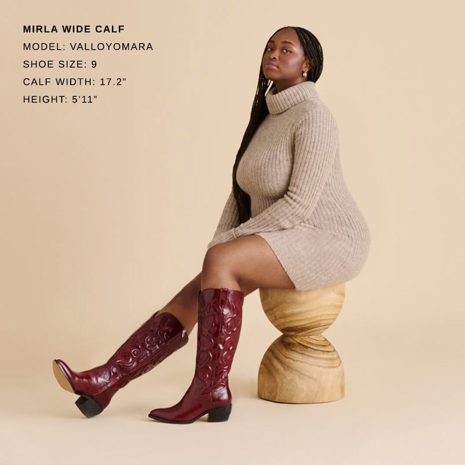 Dolce Vita Mirla Oxblood Leather Wide Calf Boots