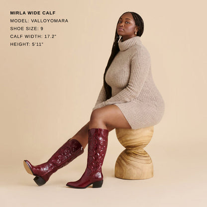 Dolce Vita Mirla Oxblood Leather Wide Calf Boots