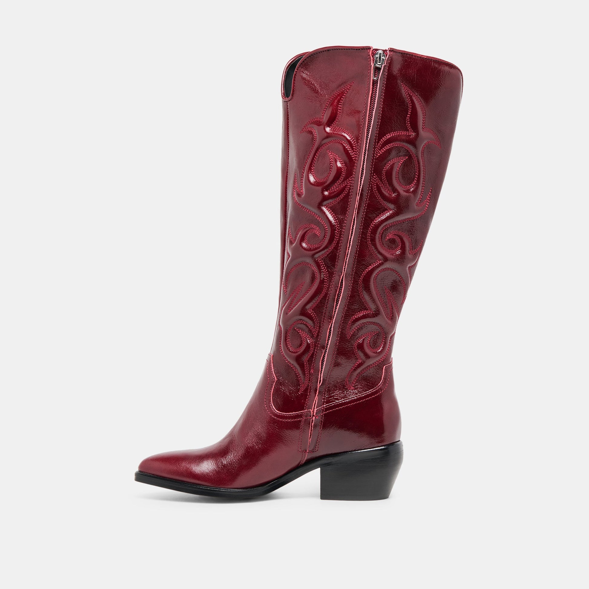 Dolce Vita Mirla Oxblood Leather Wide Calf Boots