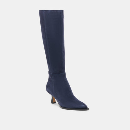 Dolce Vita Auggie Navy Suede Wide Calf Boots