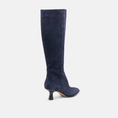 Dolce Vita Auggie Navy Suede Wide Calf Boots
