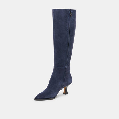Dolce Vita Auggie Navy Suede Wide Calf Boots