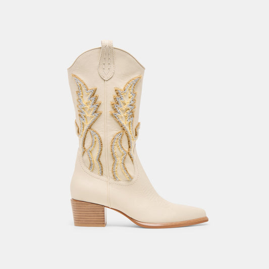 Dolce Vita Vila Ivory Leather Boots